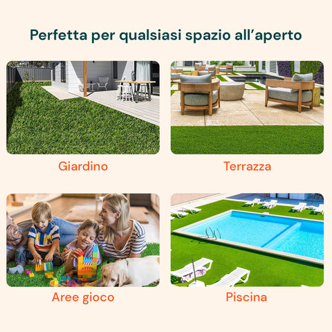 Prato Verde Sintetico Basik 8 Mm H100xl300 Cm In Polipropilene Uv