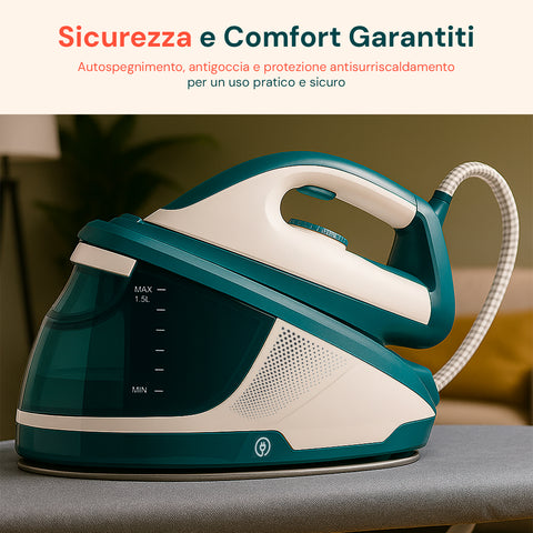Ferro da Stiro con Caldaia con Piastra Ceramica e Sistema Autopulente 2200W