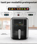 Avilia Friggitrice ad Aria 6L Digitale Compatta 1350W Senza Olio con 8  Programmi Cestello Lavabile e Timer Ean-8056897155509