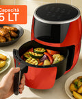 Friggitrice Ad Aria 5l 1500w Temperatura 80-200°C Con Timer E Display Led