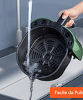 Friggitrice Ad Aria 5l 1500w Temperatura 80-200°C Con Timer E Display Led