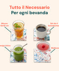 Sottobicchieri Floreali in Ceramica – Set 4 per Bevande Calde e Fredde