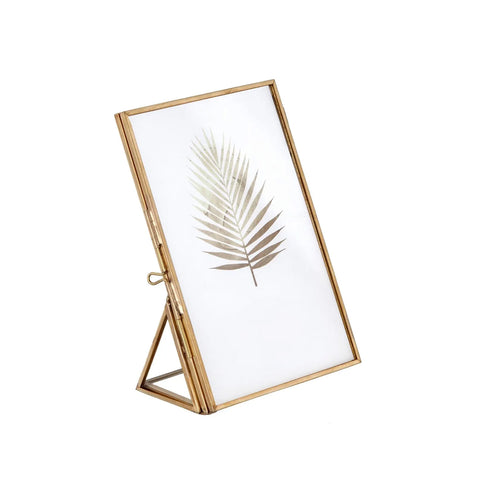Cornice Portafoto Da Appoggio In Metallo 15x10cm Oro