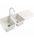 avilia home lavello cucina a due vasche con o senza gocciolatoio bianco o nero rubinetto incluso ean 8056819079098