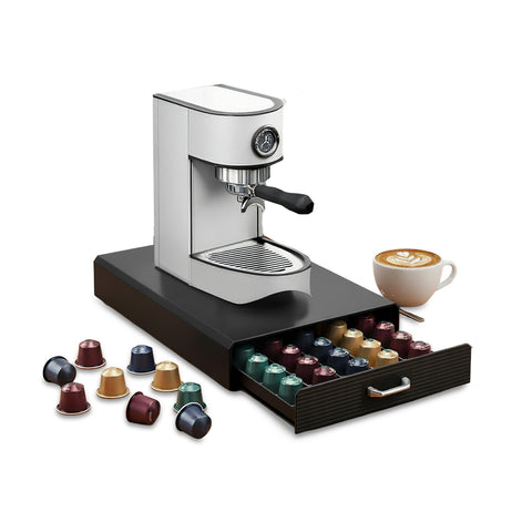 Organizer für Kaffeekapseln, 1 Schublade, elegant, schwarz – Fassungsvermögen 50 Kapseln