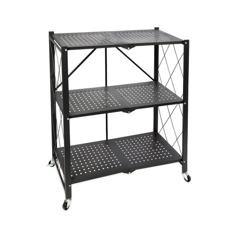 avilia scaffale multiuso pieghevole nero con 3 ripiani in metallo resistente ean 8015361267650