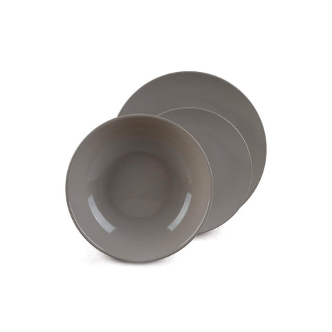18-teiliges Porzellanservice in Taupe, robust, mit elegantem, modernem Design