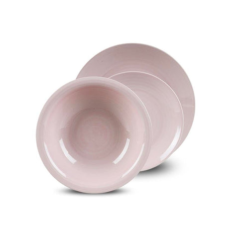 Tafelservice, 18-teilig, aus Porzellan, Twist Rosa