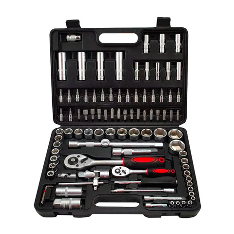 Set 94 Attrezzi da Lavoro in Cromo Vanadio con Valigetta – Meccanica Professionale Completo di Cricchetti, Bussole, Punte e Prolunghe