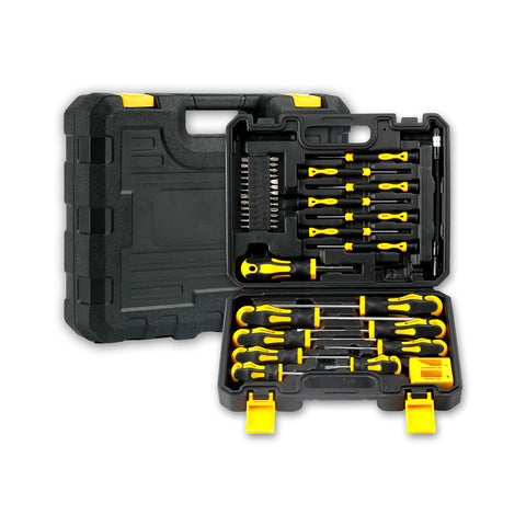 Professionelles magnetisches Schraubendreher-Set, 43-teilig mit Koffer – Schraubendreher-Kit mit Magnetisierer und Entmagnetisierer
