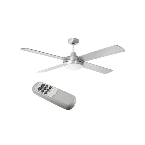 Deckenventilator 4 Rotorblätter 3 Geschwindigkeiten Mit Licht Und Fernbedienung 60w Weiß