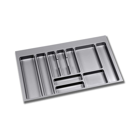 Verstellbarer Besteckeinsatz für Schublade aus Kunststoff 83cm Grau