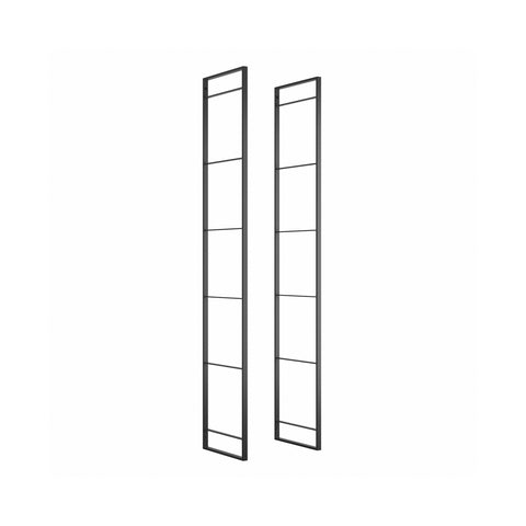 2er Set vertikale modulare Wandregalstruktur aus Stahl 179x35cm Schwarz