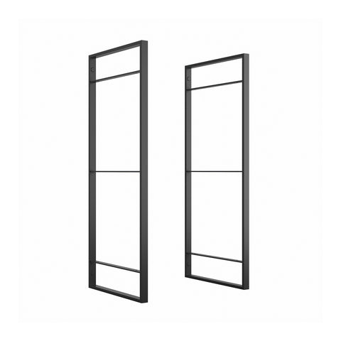 2er Set Vertikale Elemente, zusammensetzbares Wandregal aus Stahl 83x35cm Schwarz