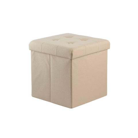 Hocker und Aufbewahrungsbox in Elfenbein