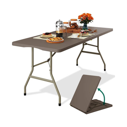 Tavolino Richiudibile A Valigia 74x76x183cm Noce