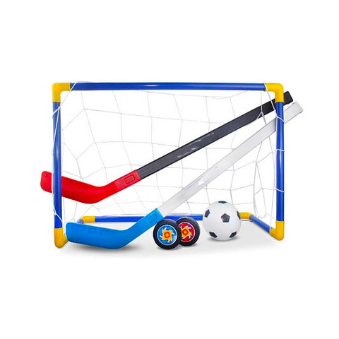 2-in-1 Sportset für Fußball mit Ball und Hockey mit Tor