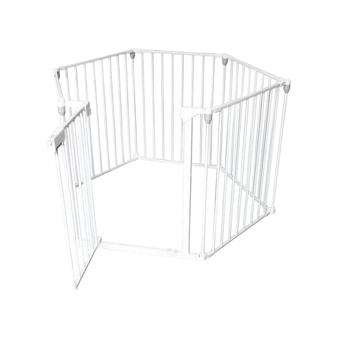 Laufgitter für Babys mit Metalltor 119x5x74cm Weiß
