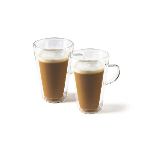Set mit 2 Cappuccinotassen aus Glas, 370 ml