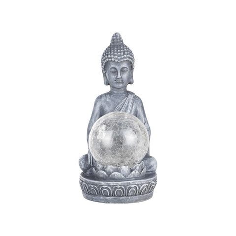 Buddha LED-Kugel aus mehrfarbigem Polyresin 20x8cm