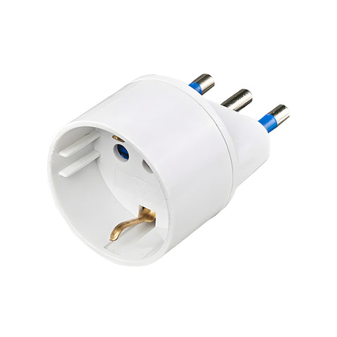 Schuko-Adapter Steckdose 2P+T Stecker S17 16A 250V Weiß