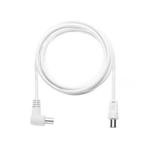 Antennenkabel Koaxial Stecker/Stecker 90° 3c-2v 3m Weiß