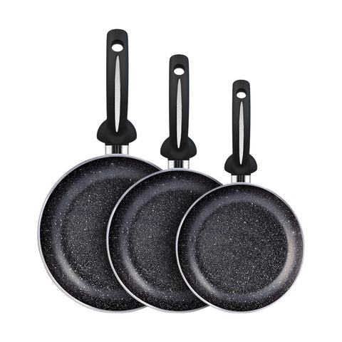 3-teiliges antihaftbeschichtetes Pfannenset 18-22-26 cm aus Aluminium für Induktion und Gas