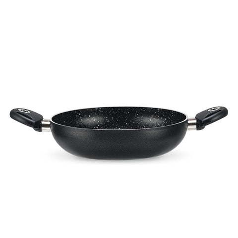 Topf 28cm Antihaftbeschichtet Stein-Effekt mit Mineralien und Edelstahlboden