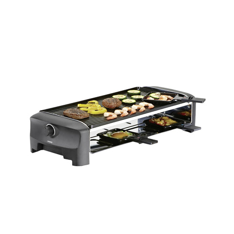 Rechteckige Doppelkochplatte aus Edelstahl 54,7x22,8x13cm 1200/1400W