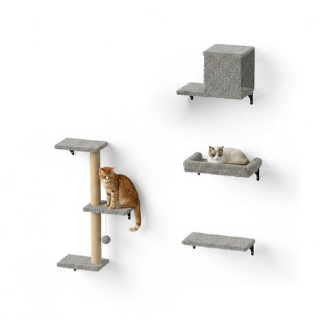 Vertikaler Wand-Kratzbaum für Katzen – aus Multiplexholz und Natur-Sisal