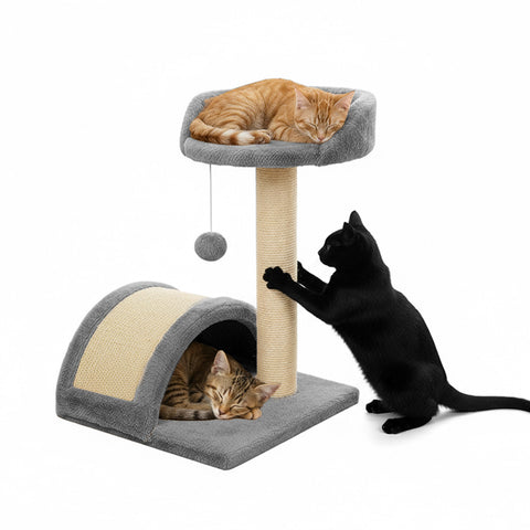 Kratzbaum für Katzen 50 cm mit Sisalbogen und Hängespielzeug