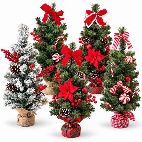 Kleiner dekorierter Weihnachtsbaum 60 cm für den Tisch, verschiedene Designs