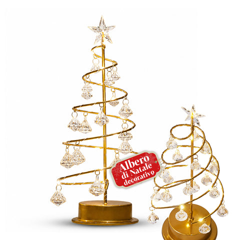 saint joy albero di natale luminoso da tavolo con filo di rame e cristalli ean 8050043128287