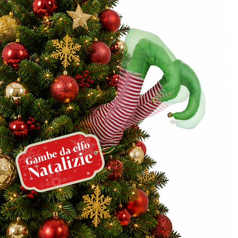 saint joy babbo natale incastrato nellalbero con gambe animate e musica ean 8050043128041