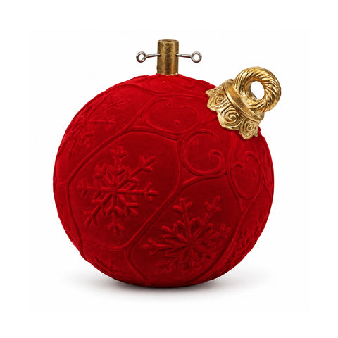 Roter Weihnachtsbaumständer in Kugelform, Ø42 cm, Samteffekt