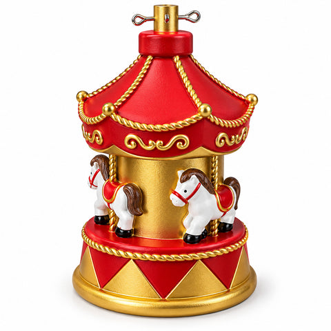 saint joy base albero di natale a giostrina con cavalli rossa e oro 54 cm ean 8056819081343