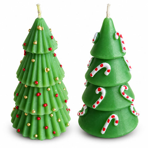 Weihnachtsbaumkerze, 14 cm, geruchlos, aus Paraffin, sortiertes Dekor