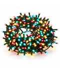 saint joy catena luminosa 180 led programmabile per interno esterno luci di natale con 8 giochi luce 7 colori disponibili cavo verde e trasformatore incluso ean 8056819081411