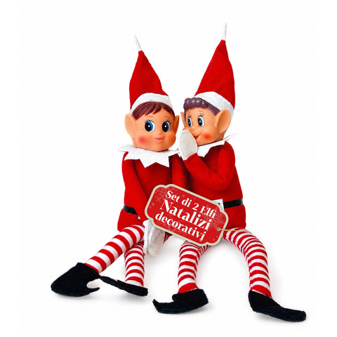 Weihnachtswichtel-Set, 2 flexible Stücke, H40 cm, 2 Designs