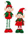 saint joy elfo estensibile di natale ornamento decorativo colori assortiti altezza massima 120 cm gambe telescopiche piedi appesantiti poliestere ean 8056819081015