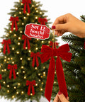 saint joy fiocchi per albero di natale in velluto rosso set 12 10x21 cm ean 8050043128492