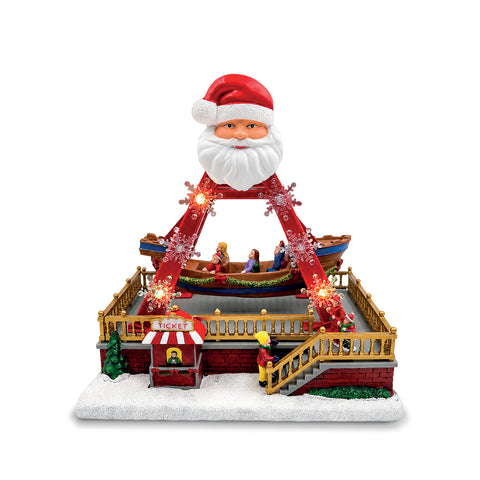 saint joy giostra natalizia luminosa santasail 27 cm con barca in movimento luci led e melodie natalizie selettore luci o luci e musica usb o batterie ean 8050043127747