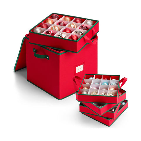 saint joy organizer per 64 palline di natale in tessuto oxford e tnt con coperchio e manici ean 8050043127556