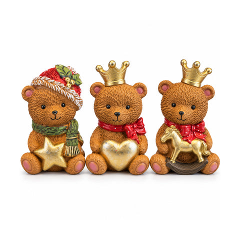 saint joy orsetto decorativo natalizio blind box in poliresina 16x15x21 cm soprammobile orso natale statuina ornamento addobbo decorazione casa natalizia ean 8056819080667