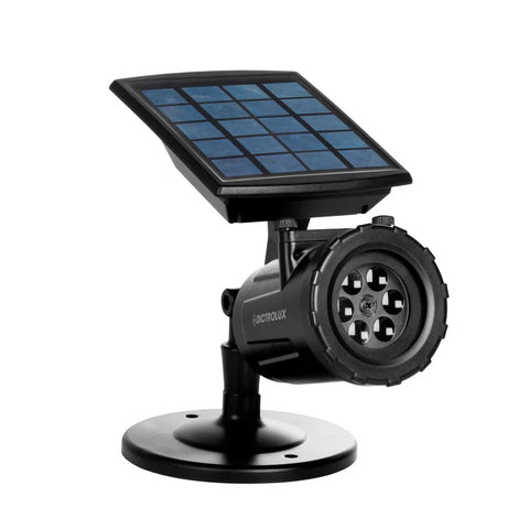 Solar-LED-Projektor mit 2 austauschbaren Weihnachtsslides, Lichteffekten, Rotationssystem, wasserabweisend, mit Befestigungsspieß