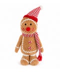 saint joy pupazzo ginger pan di zenzero in peluche 30 e 40 cm decorazione natalizia con cappello da chef o berretto natalizio ean 8056819079760