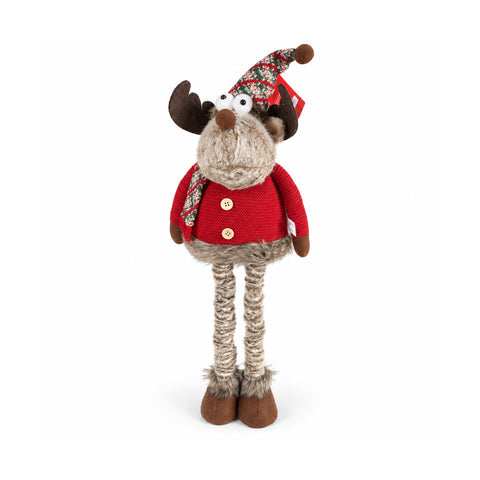 saint joy renna natalizia decorativa estensibile 55 85 cm ornamento di natale con gambe telescopiche struttura in metallo poliestere 4 varianti stile ean 8056819080070