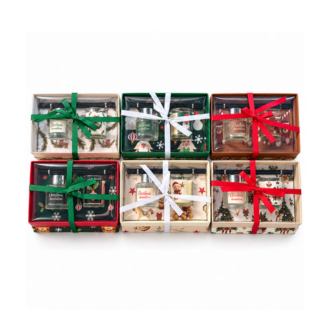 saint joy set profumatore per ambienti con diffusore a bastoncini e candela profumata fragranze natalizie cofanetto regalo di natale ean 8056819080384