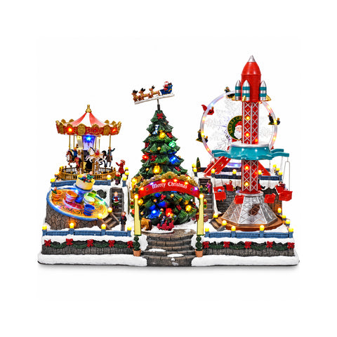 saint joy villaggio natalizio luna park luminoso e musicale con giostre h54 cm ean 8056819081145