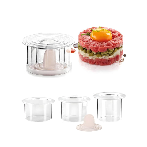 Set 3 Ausstechformen, rund, aus Kunststoff, mit Universalgriff, 4,5/6,5/9cm